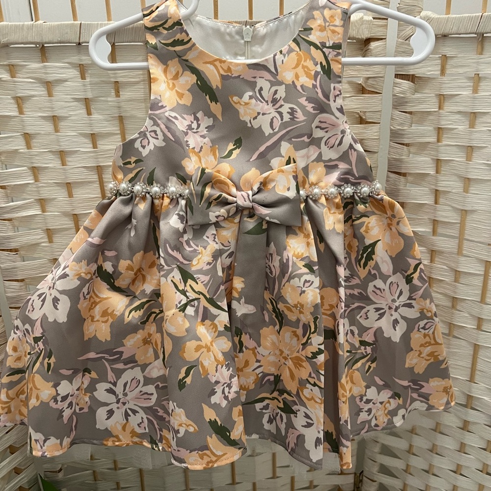 Floral Dress with Pearls